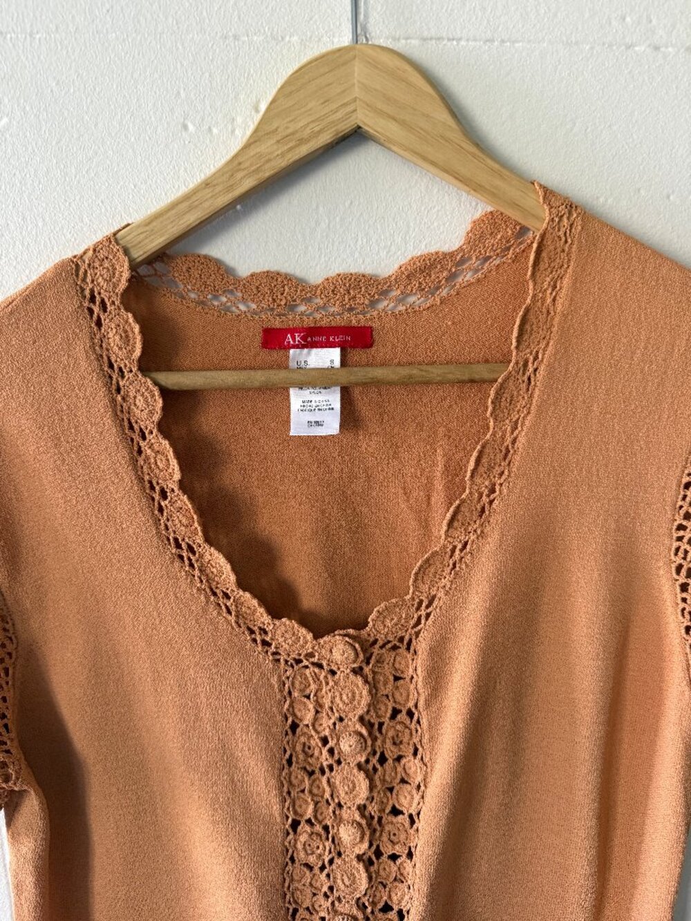 Anne Klein | Crochet Boho Short Sleeve Cardigan | Small - Picture 3 of 9